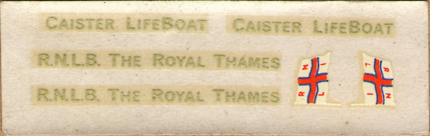 FROG F129 North Sea Lifeboat 37ft. Oakley self-rightning type RNLI lifeboat, Rovex, 1967, decal